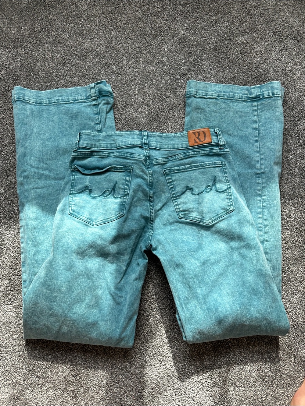 RD Women's Teal Straight-Leg Jeans